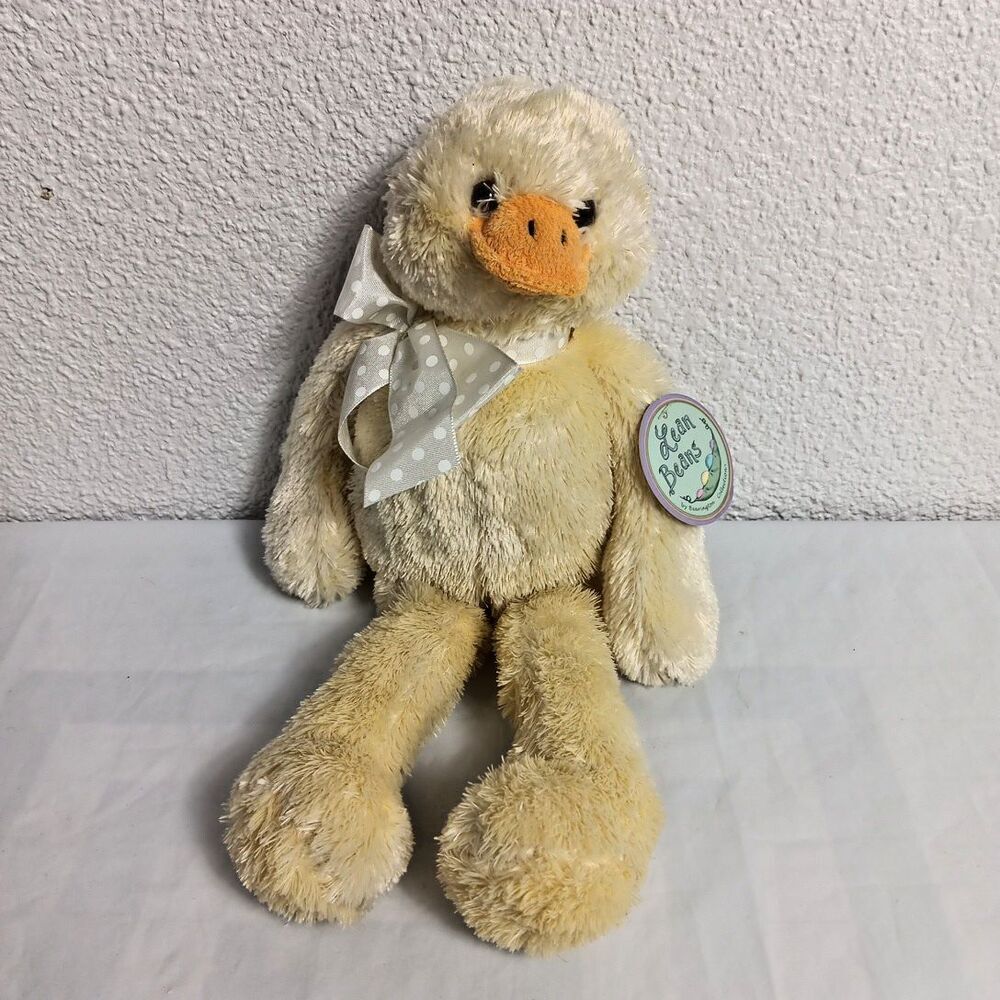 Lean Beans Yellow Chick Plush Floppy Bearington Collection Easter Stuffed Toy